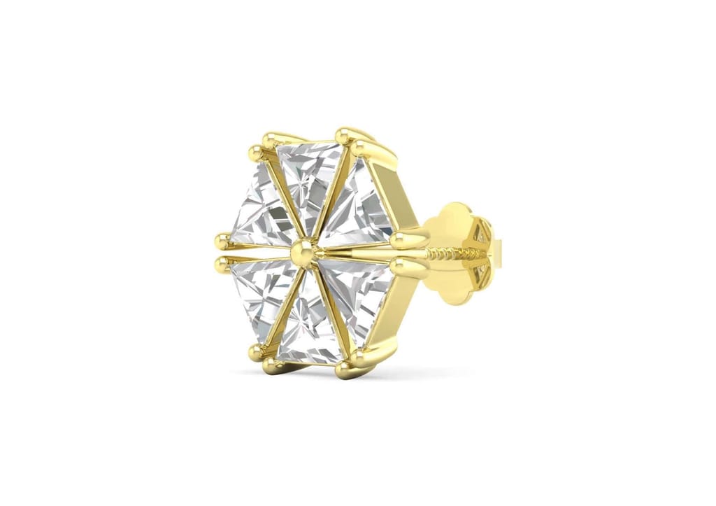 Triad Hexagon Men's Stud (1 Pc Only) view 2
