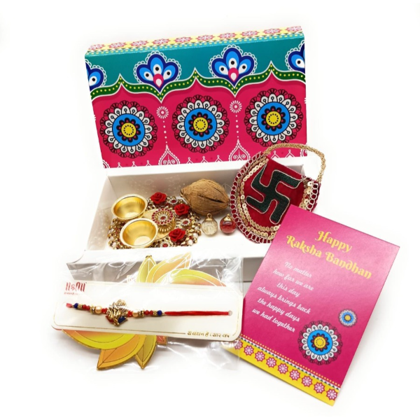 Designer Rakhi Assorted Chawal Roli Pack, Rakhi Set view 2