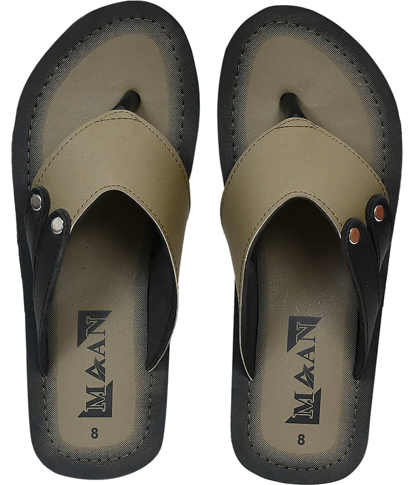 MAAN Olive Men's Thong Flip Flop view 2