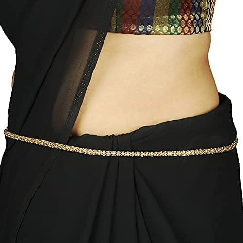 Beautiful Gold Plated Kamarband for Women and Girls - Waist Hip Chain Studded with Crystals & Stones view 2