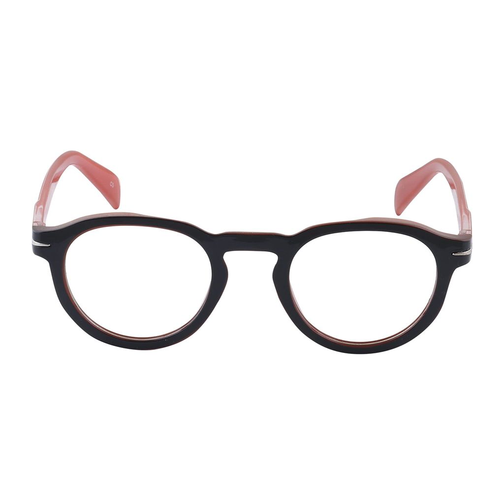 4Flaunt Full Rim Anti Glare Zero Power Oval Spectacle Frame | Lightweight, Sturdy & Trending | UV Protection Eyeglasses | Men & Women | Medium (C5 - Brown) view 2