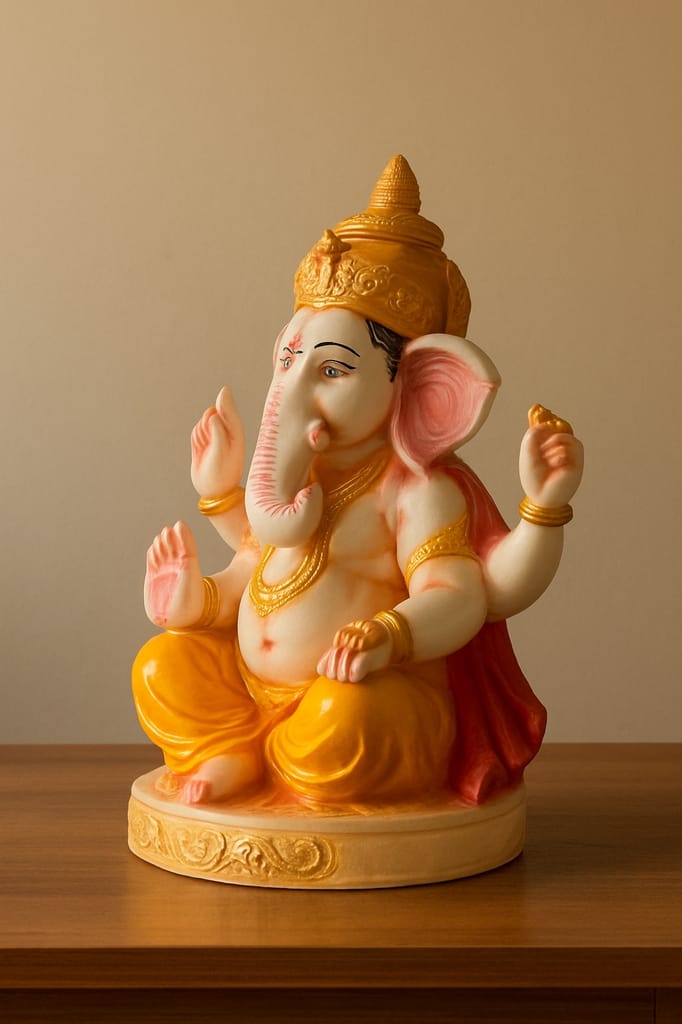 Exquisite Lord Ganesha Idol - made up of Fiber view 2