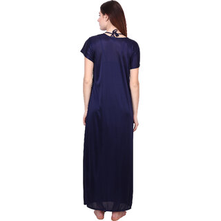 Kismat Fashion Sexy & Stylish Women Long Robe With Nighty & Bra With Panty Set view 2