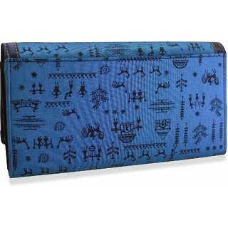 arpera rangoli cotton warli print clutch blue C11541-71A view 2