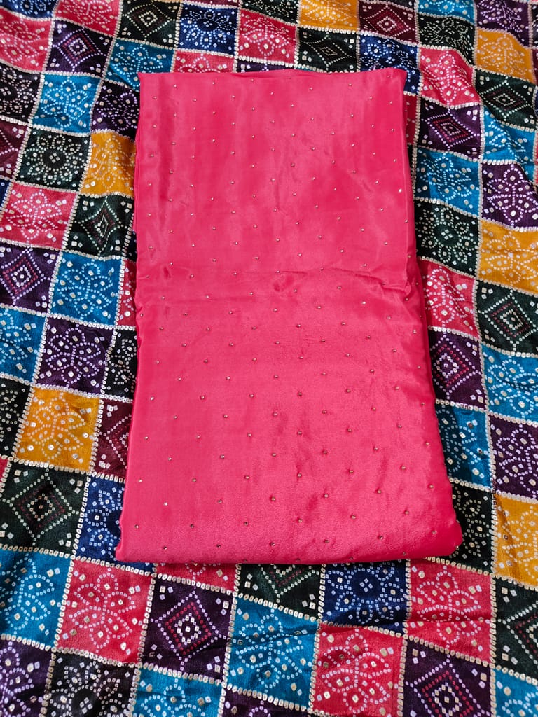 Women's Crepe Silk Dress Material (Unstitched Salwar Suit) view 2