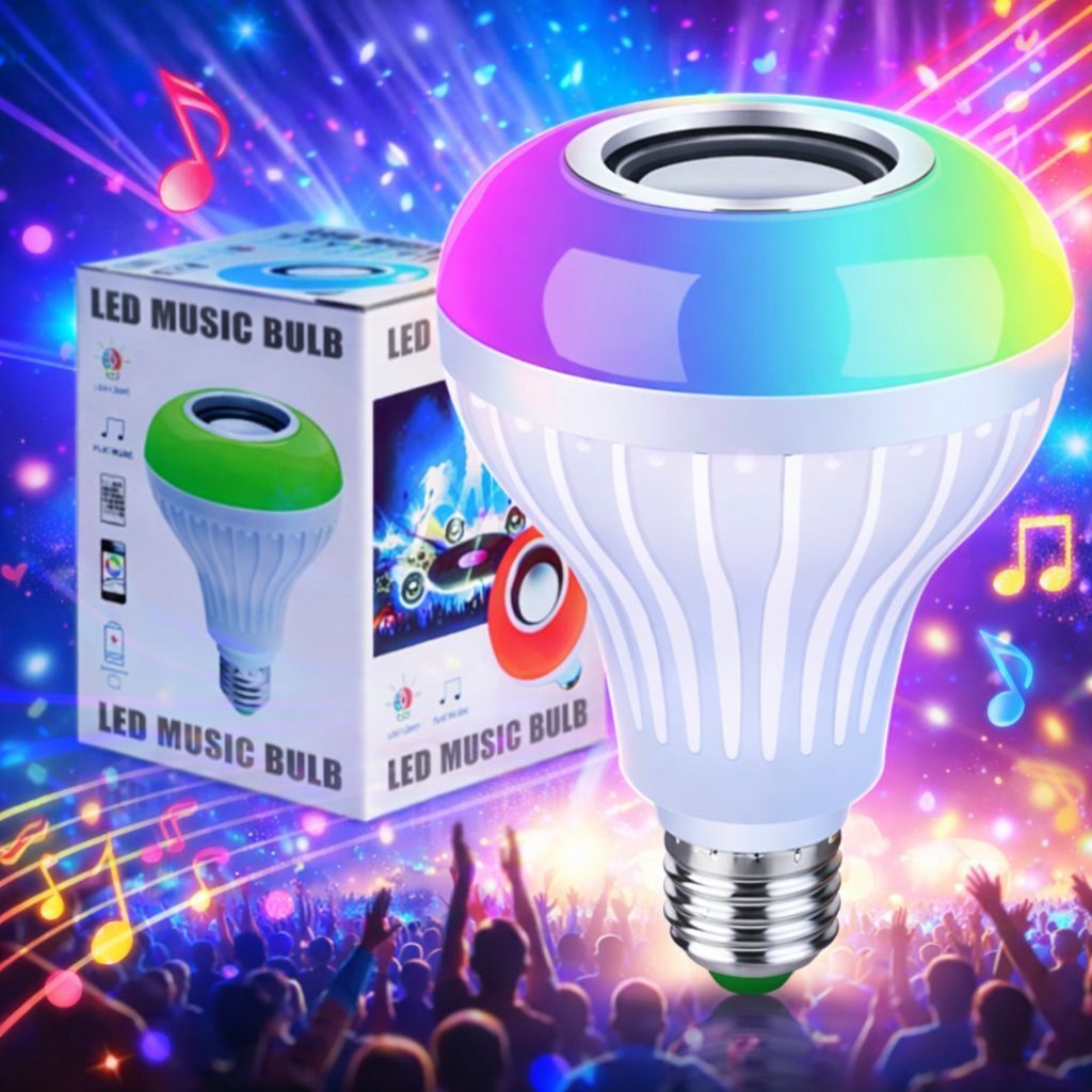 SPARKWORLD RGB Bluetooth Speaker LED Bulb Color-Changing Smart Light with Remote & App Control | Size: 7 Wt | Colour: Bluetooth Multicolor Bulb view 2