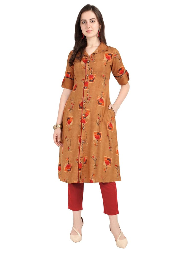 SHOPPING QUEEN Women Rayon A-Line Kurta