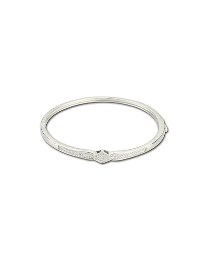 AABHA Silver Kada for Women Girls (Silver, 2.4)