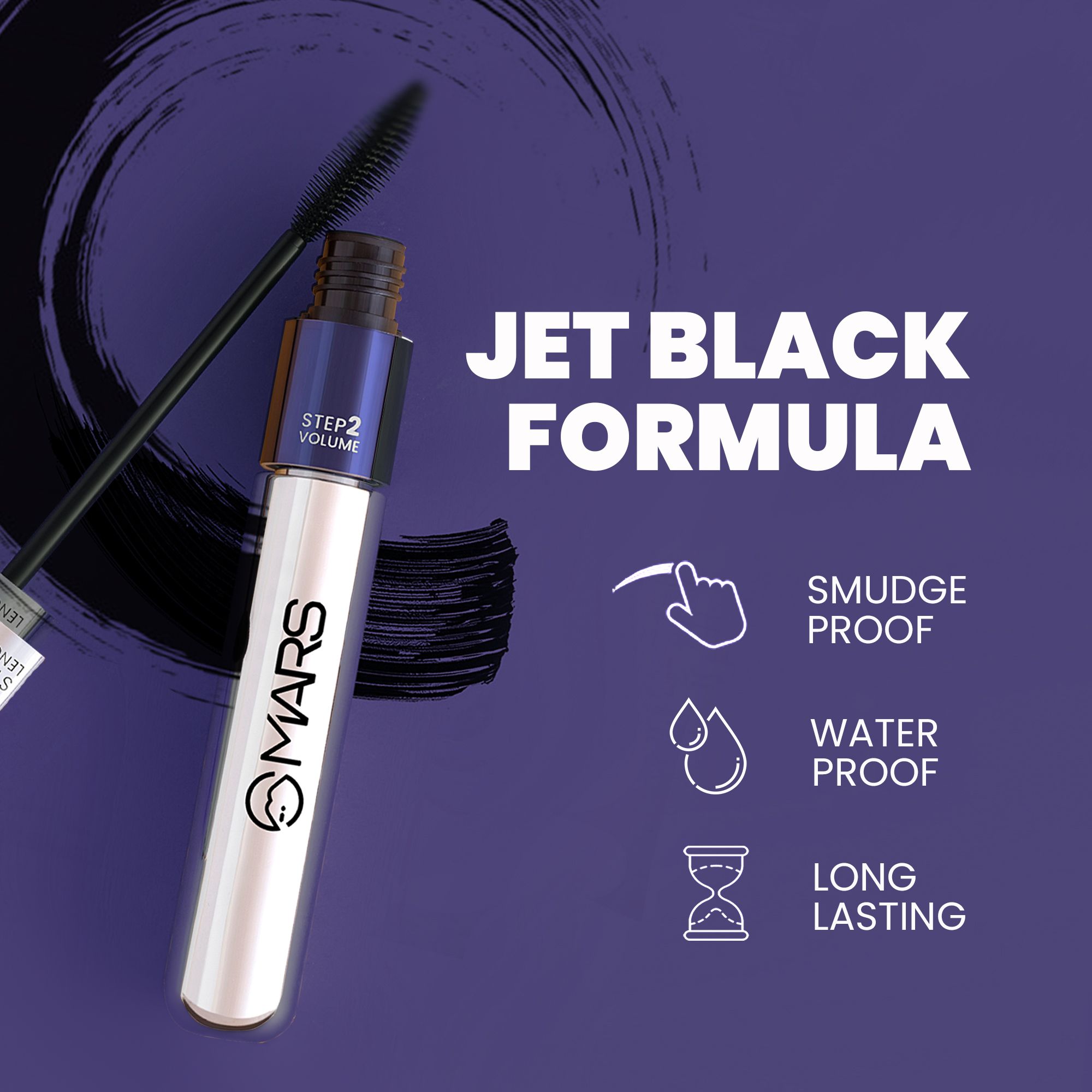 MARS Double Trouble Mascara - 2 Step Volumizing & Lengthening - Jet Black view 2