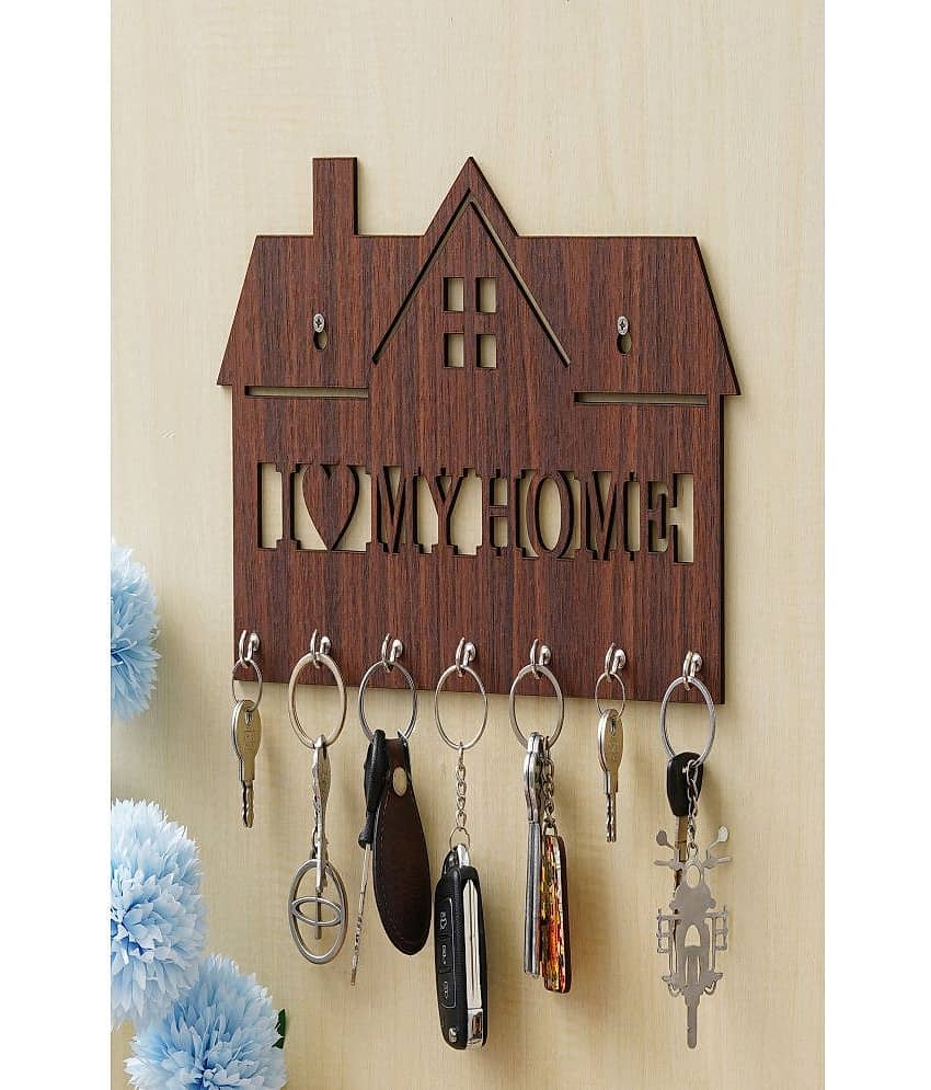 JaipurCrafts Brown Wood Key Holder - Pack of 1 view 2