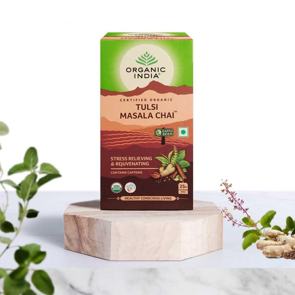 ORGANIC INDIA Tulsi Masala Chai 25 Tea Bags view 2