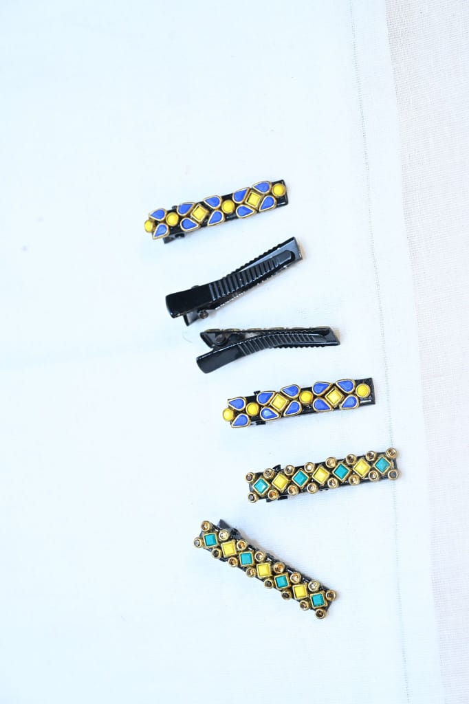 Rhinestone studded hair clips-2 view 2