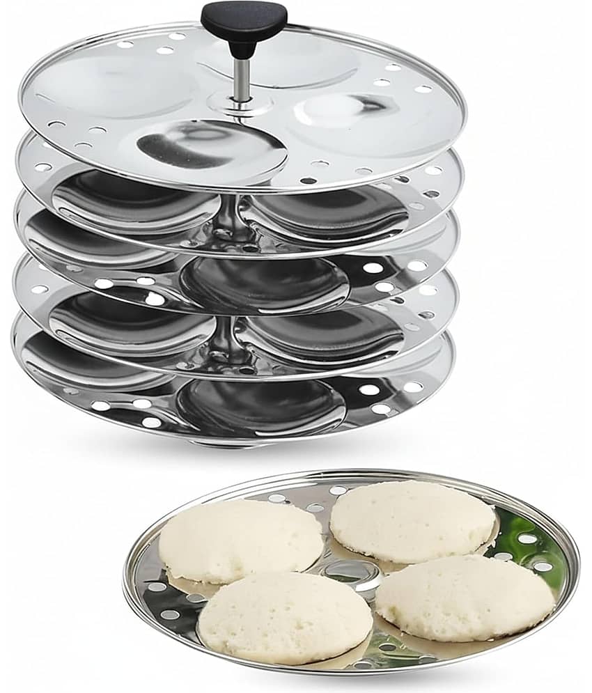 Stainless Steel Non Stick Idli Maker 4 Plate Idli Stand + Oil Brush + Spatula view 2