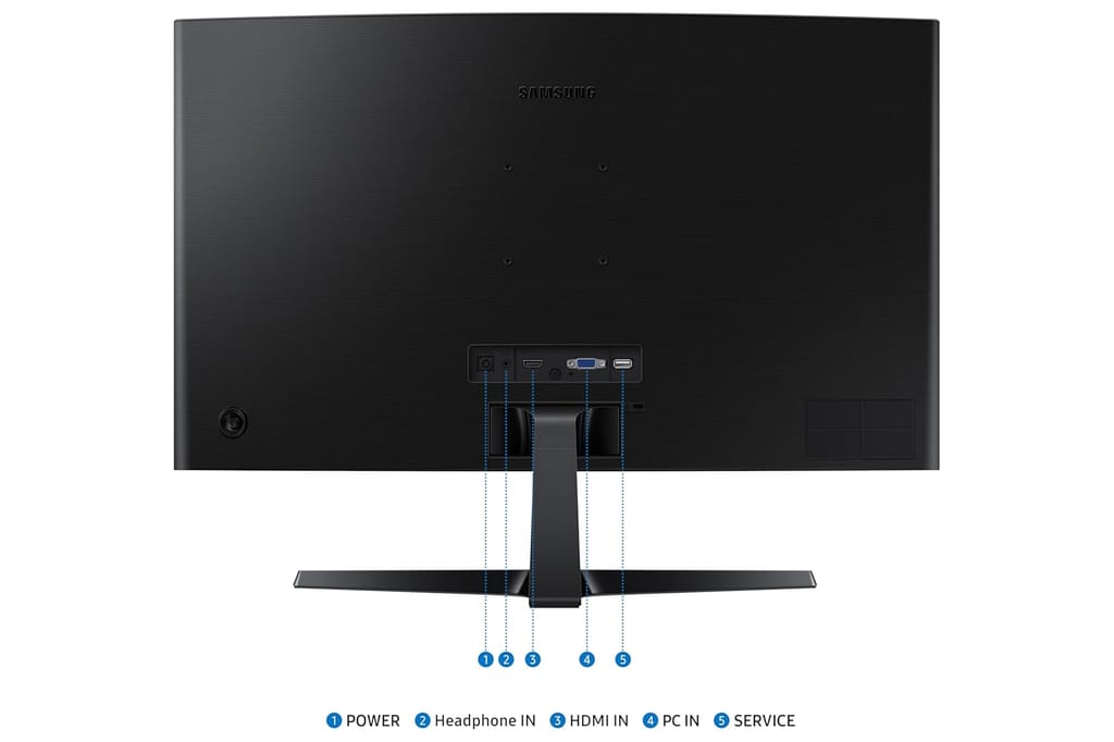 Samsung 27" (68.5cm) 100Hz Curved Monitor|1800R Curved Screen|100Hz|4ms|SRGB 95%|Ports-HDMI,D-Sub,Headphone|Game Mode|EyeSaver Mode|16.7M Color Support|Flicker Free|Off Timer Plus|LS27D368GAWXXL|Black view 2