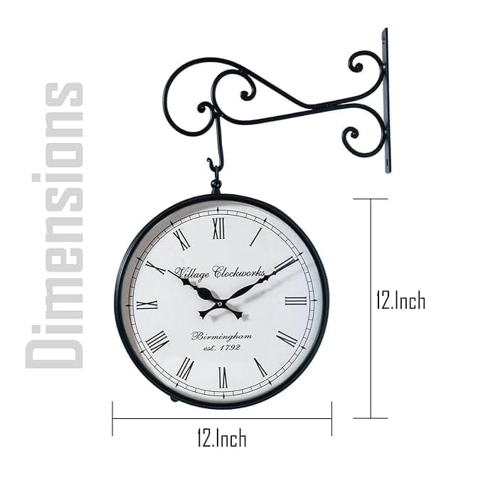 Nikhil Art Wood Roman World Wall Analog Clock Antique Hand Painted Clock For Bedroom Living Room Home And Office view 2