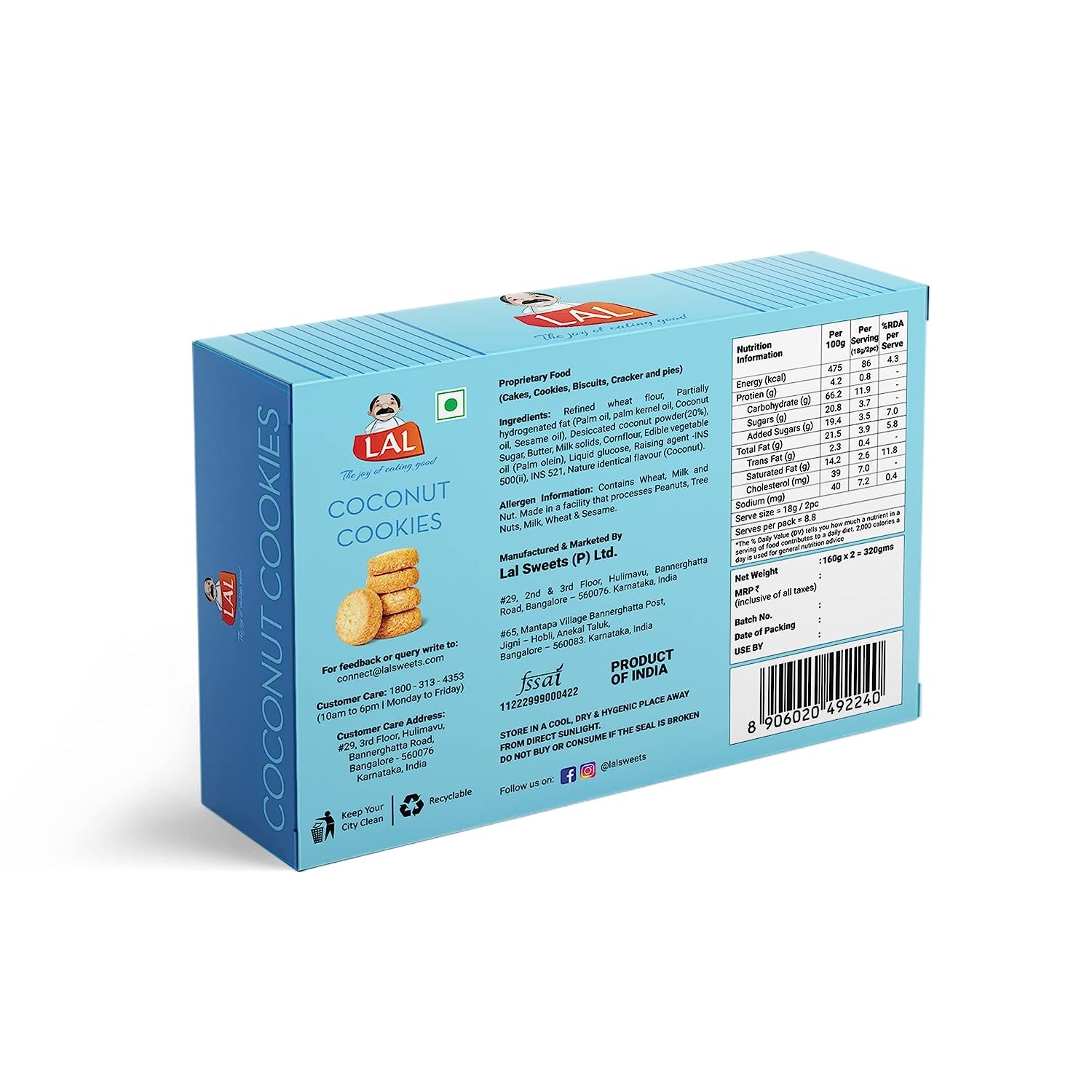 Lal Sweets Coconut Cookies - 400g view 2