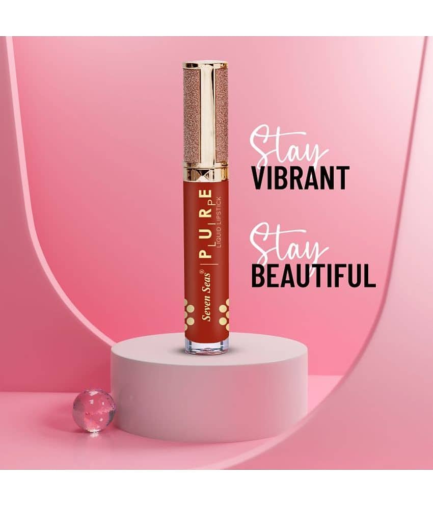Seven Seas Pure Lip High Pigmented Smudgeproof Liquid Lipstick (Roof Terracotta) view 2
