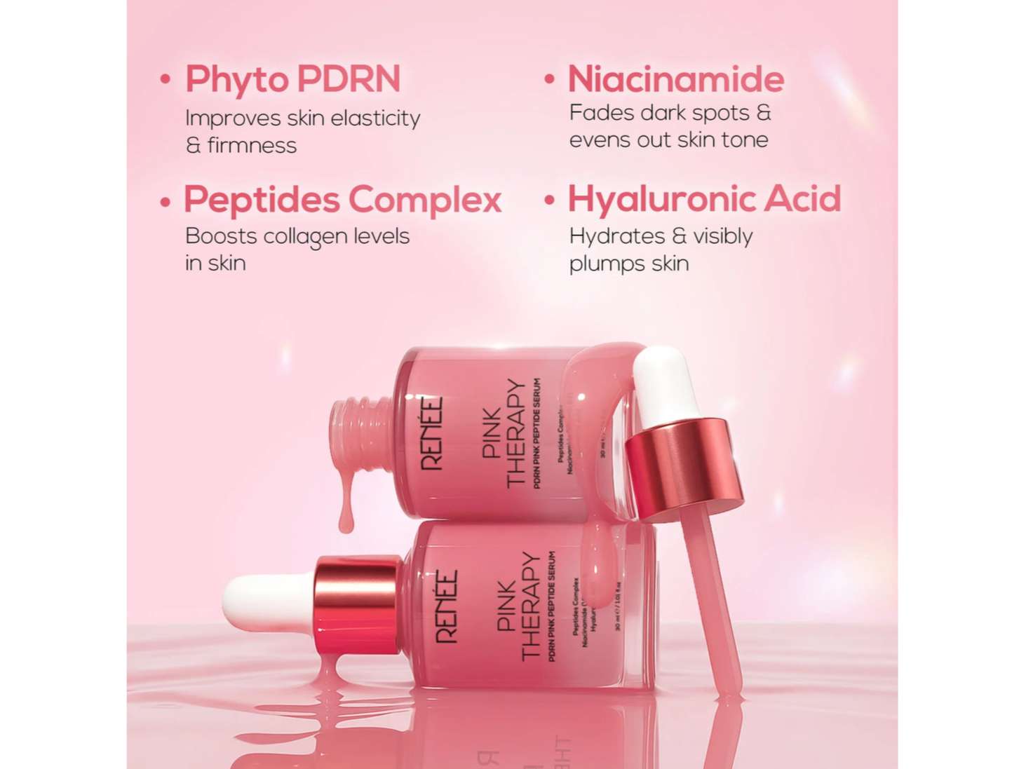 RENEE Pink Therapy PDRN Pink Peptide Serum For Hydrated & Radiant Skin, 30 ml view 2