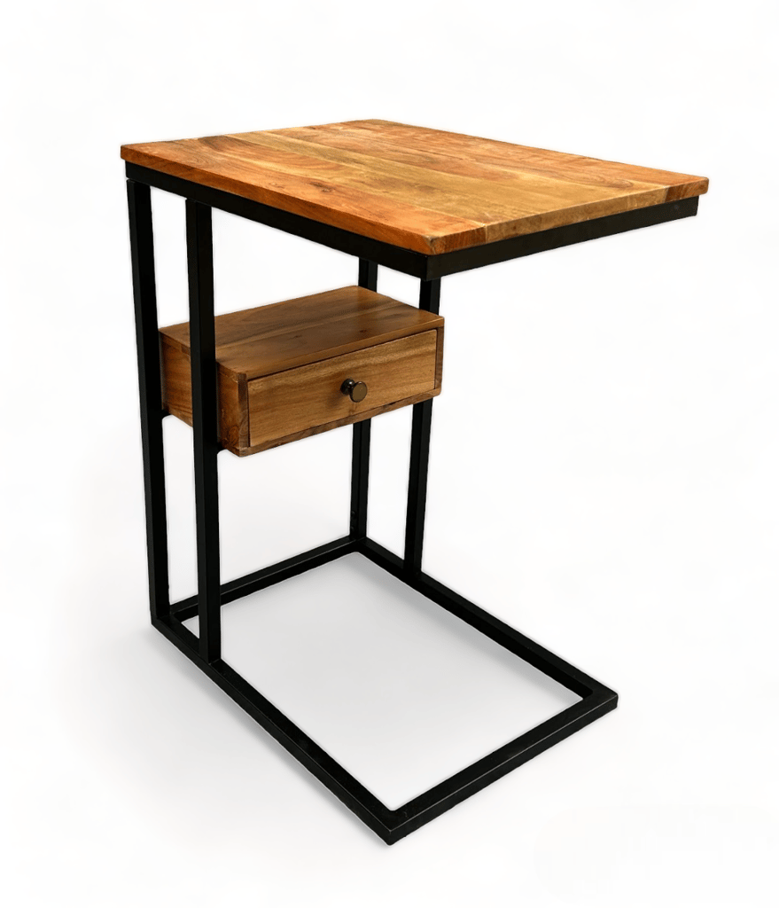 VersaSlide C-Table solid wood metallic frame by Orchid Homez view 2