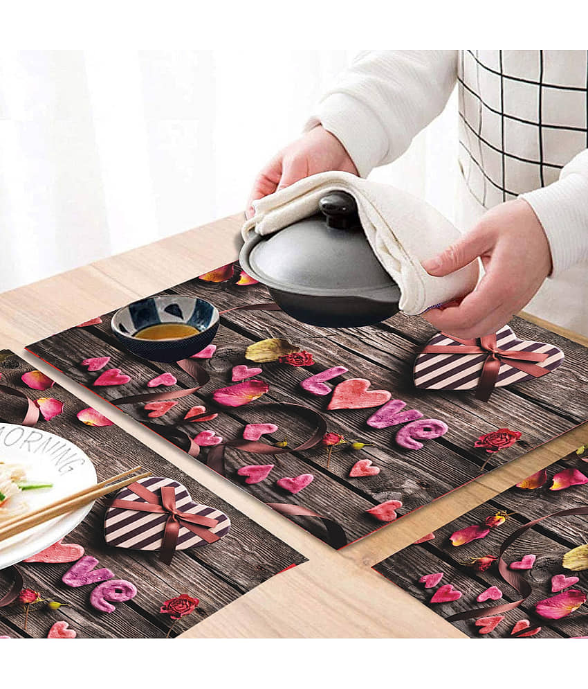 PVC Graphic Rectangle Table Mats (45 cm x 30 cm) Pack of 6 - Multi view 2