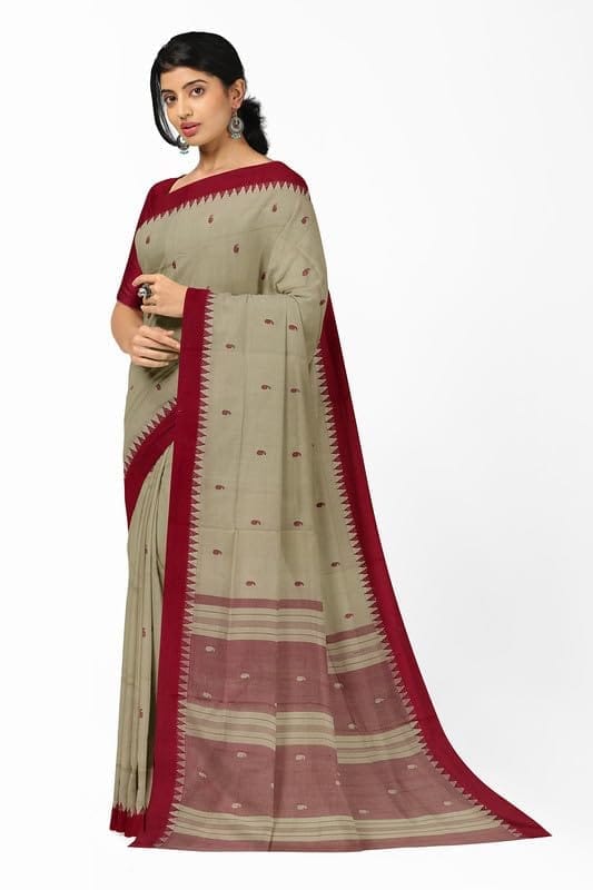 APCO Handloom - Women's Rahajmundry Pure Cotton Grey Handloom Saree (Angara Handloom Saree) 27 view 2