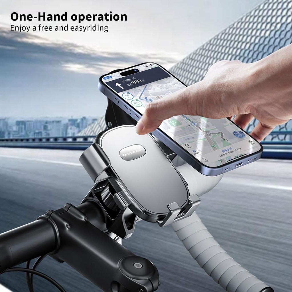 Mobile Holder for Bikes, Bike Smartphone Holder, Mobile Stand for Bike, Phone Holder for Bikes GPS nevigation Firm Locking Anti Shake,360 Degree Rotation, bycle view 2