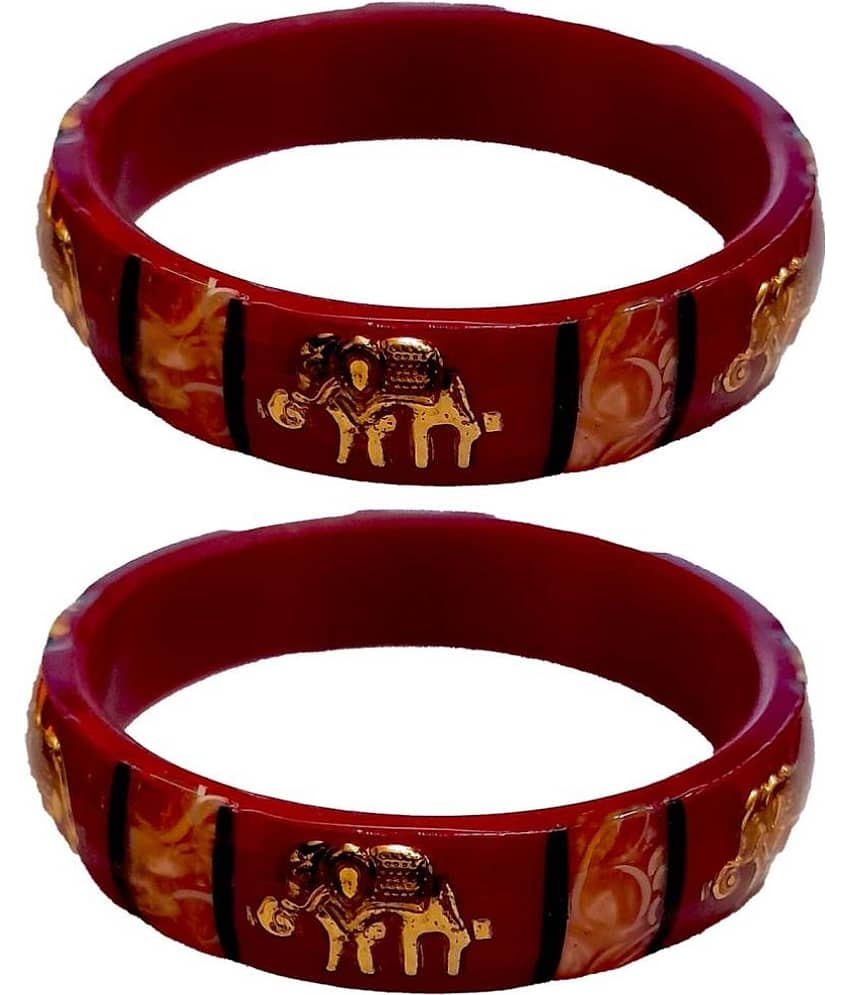 Bovzen Red Bangle ( Pack of 2 ) view 2
