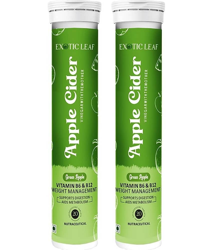 Exotic Leaf Green Apple Cider Vinegar Tablets for Weight Loss, Detox & Digestive Health (40 Nos)