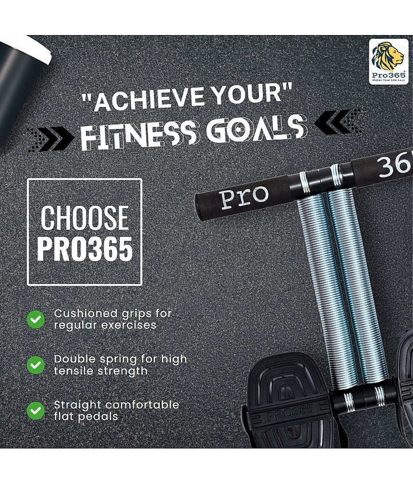 PRO365 Tummy Trimmer - Ultimate Ab Exerciser for Men and Women | Double Spring Waist Trimmers for Abdominal Workout and Core Strengthening | Home and Gym Fitness Equipment (Black) view 2