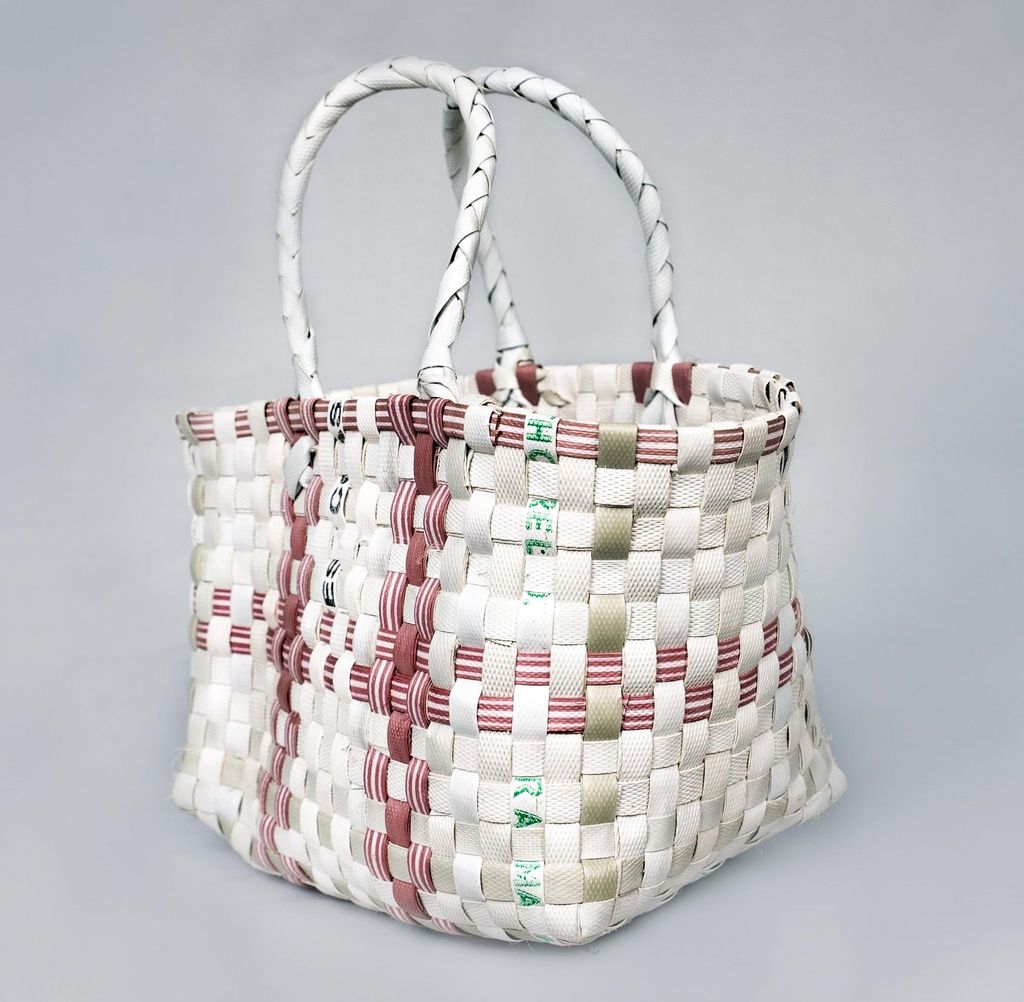Woven Plastic Bag with Handles view 2