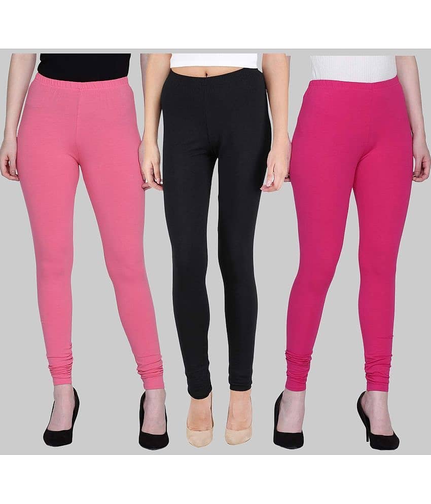 FnMe - Multicolor Cotton Women's Leggings ( Pack of 3 )