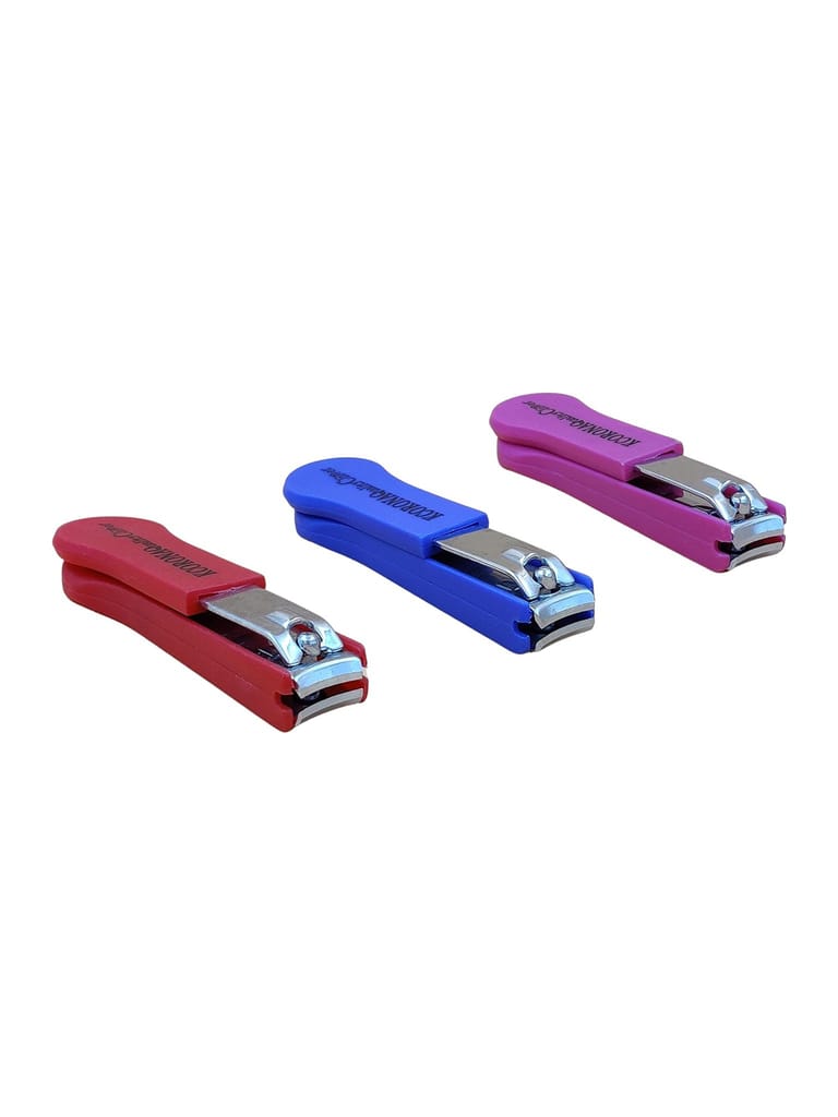 INDRICO Nail Clipper Cutter Stainless Steel Multicolor Pack of 3