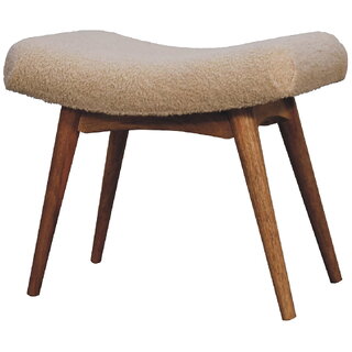 Boucle Cream Curved Bench view 2