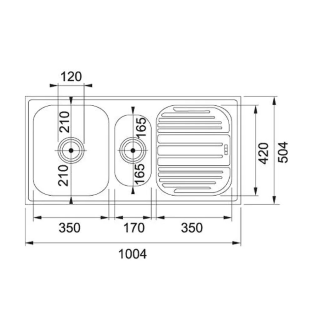 Franke Traditional Sink - Double Bowl 651 X Trendy (40X20) TRX 651 3.5 WWK REV NOF view 2