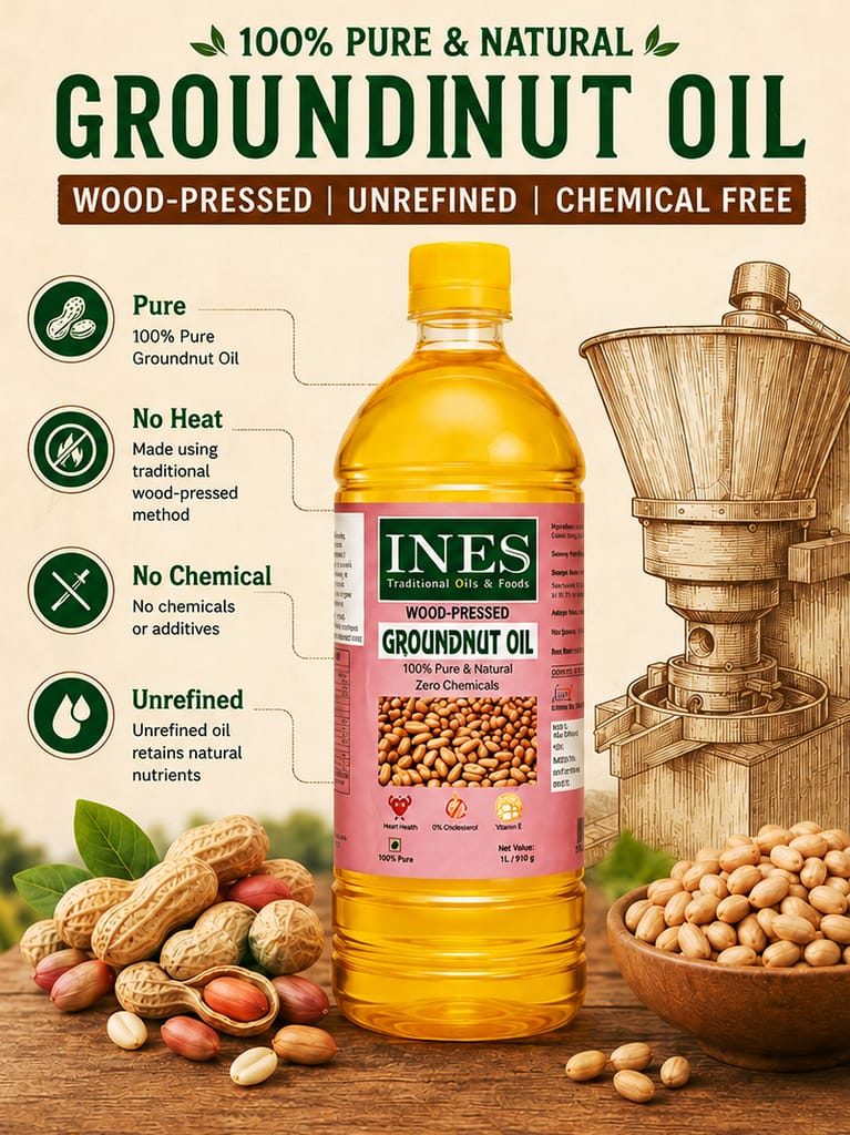 INES Wood Pressed Oil -100% Pure Natural & Pure Goodness in Every Drop - (1 kg) view 2