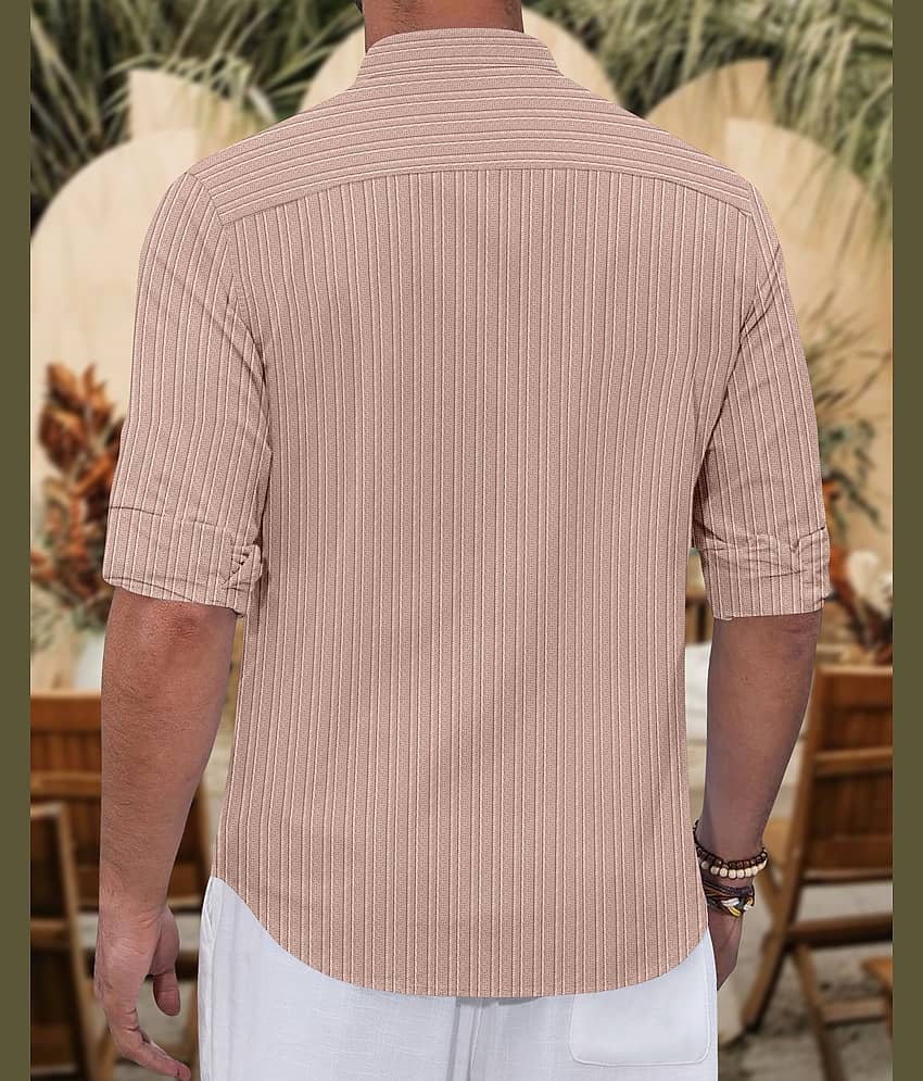 Nofilter Silk Striped Regular Kurta For Men ( Beige ) view 2