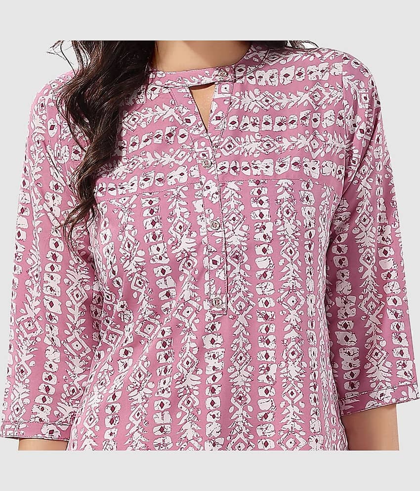 Meher Impex Women's Crepe A-Line Top ( Blue ) view 2