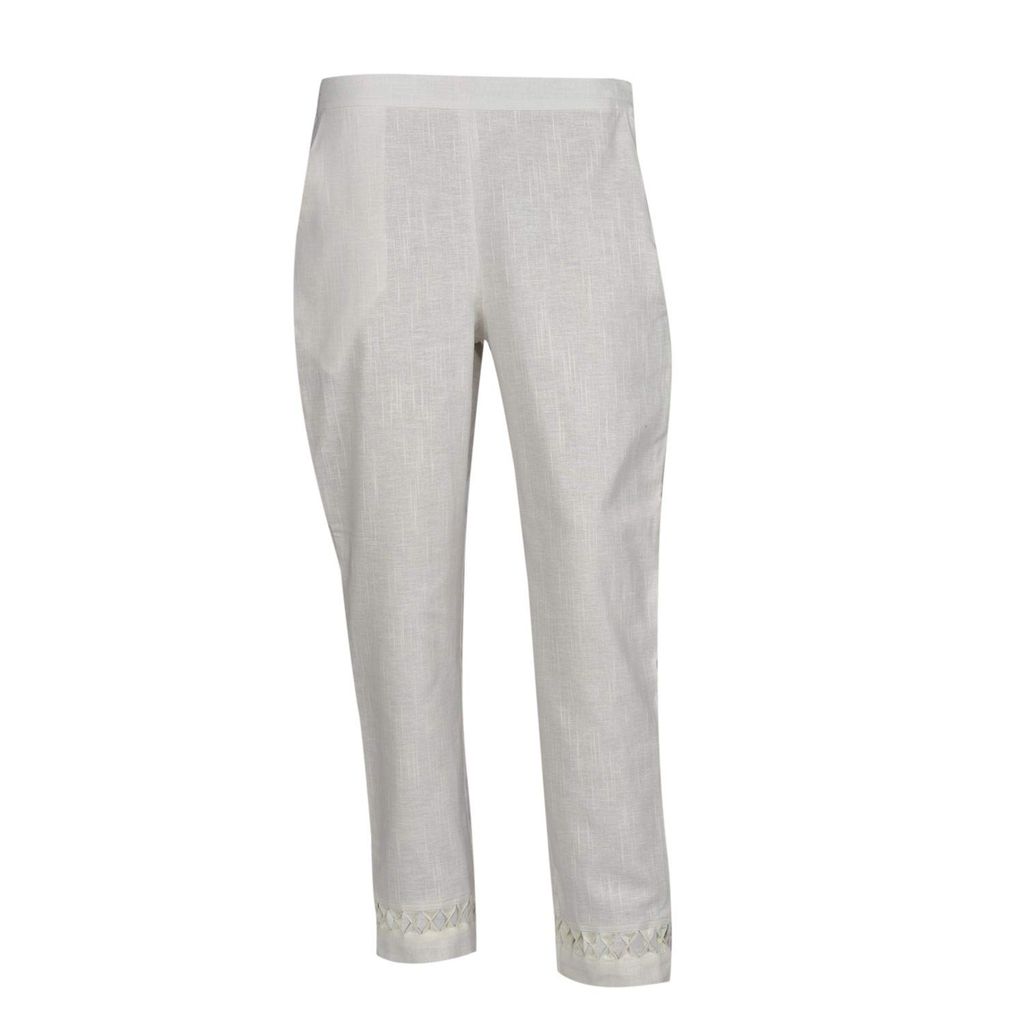 Linen Blend Solid Palazzos for Women view 2