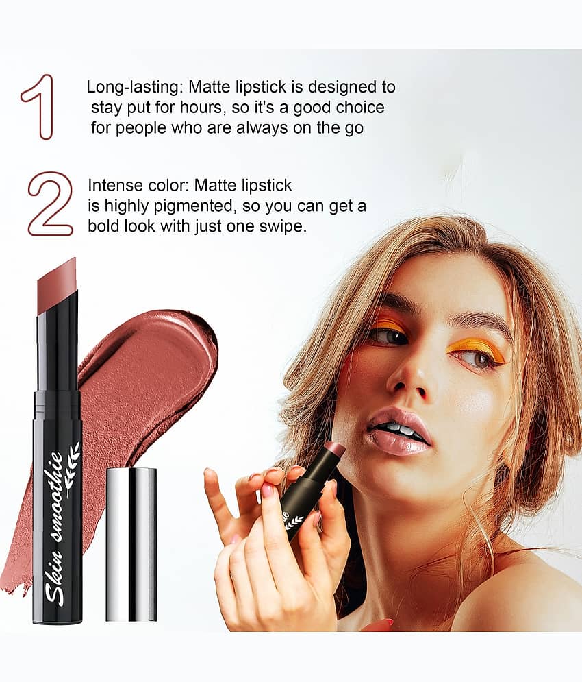 SKIN SMOOTHIE Matte Lipstick Pink Crush Lip Crayon, 2.5 g, (Pack of 1) view 2