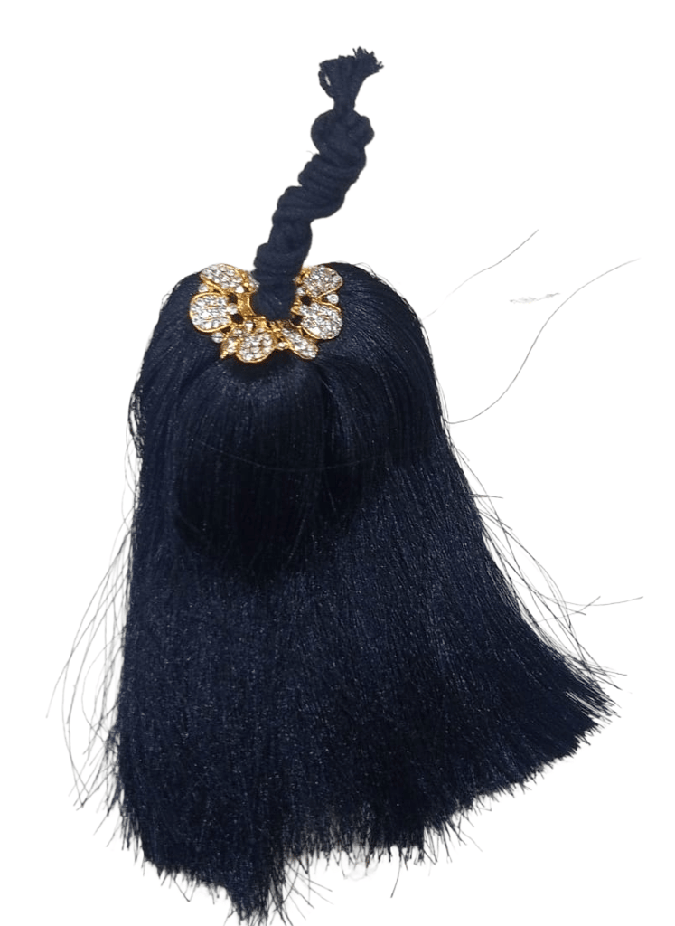 Black Tassel with Rhinestone Cap