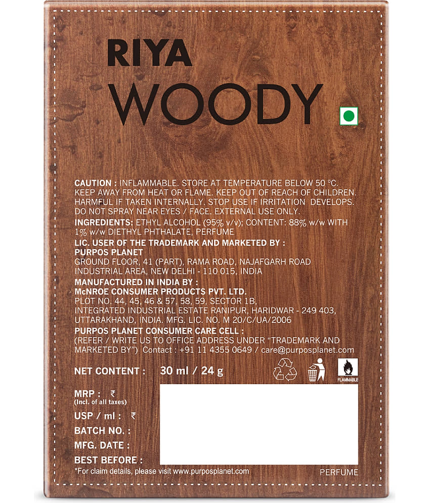 RIYA Woody Perfume,Long Lasting Fragrance,Bergamot and Pink Pepper Eau de Parfum - 30 ml view 2