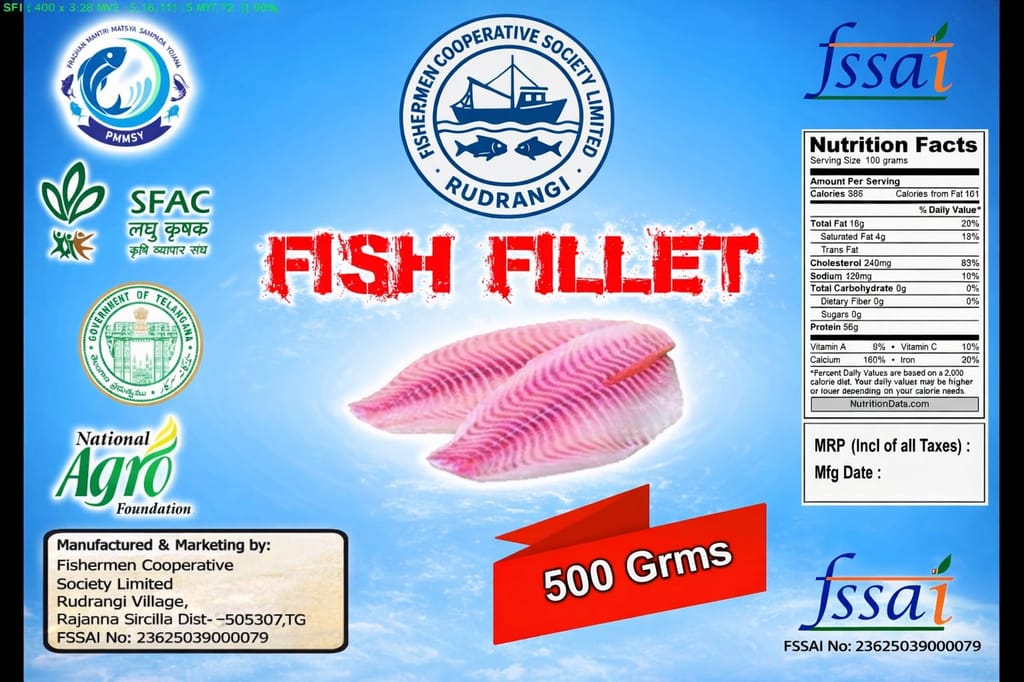 Rudrangi Fishermen Cooperative Fish Fillet 500g view 2
