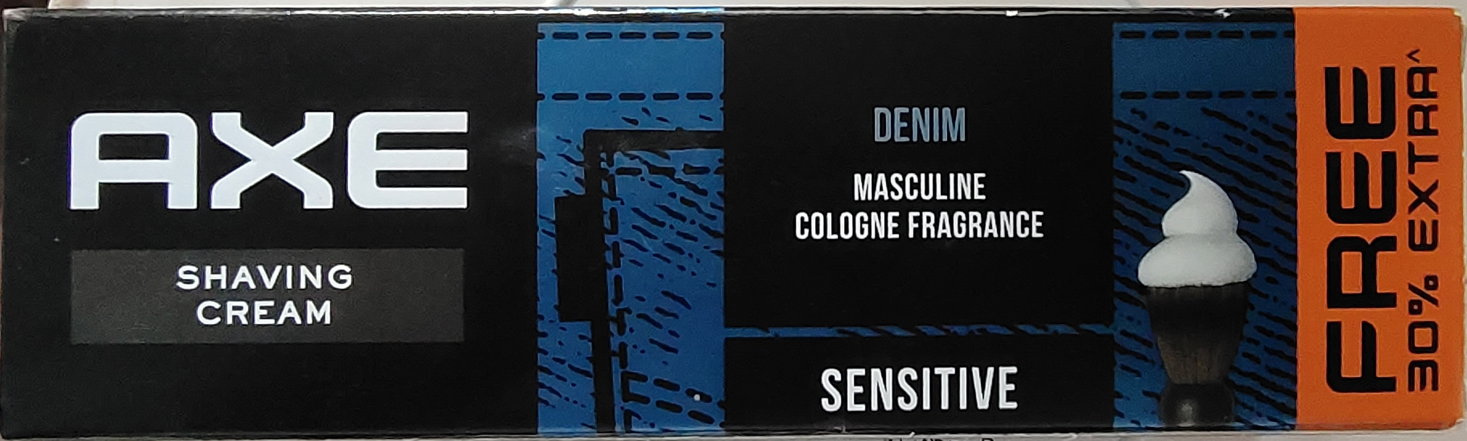 Axe shaving cream denim masculine cologne fragrance sensitive