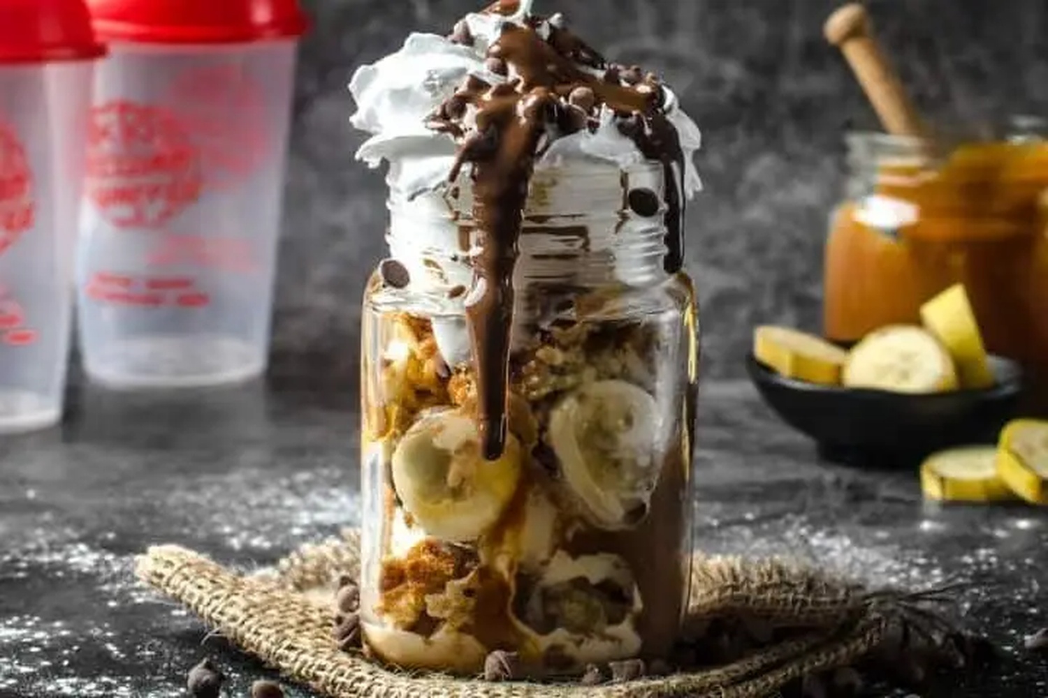 Banana salted caramel sundae