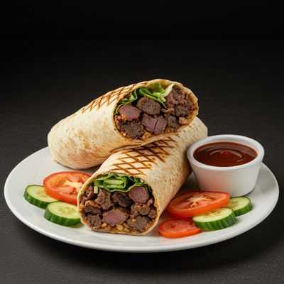 Special Beef Mutton Somali Bread Shawarma without Salad