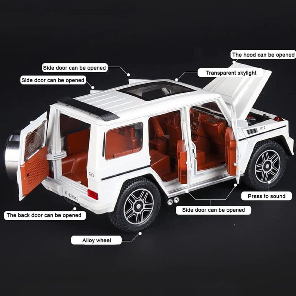 KTRS ENTERPRISE 1:32 Die-cast Car MERCE G-KLESSA Diecast Metal Pullback Toy car with Openable Doors & Light,Music Boys for Kids【Colors as Per Stock】 view 2
