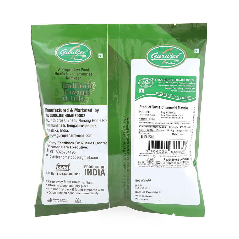 Gurujee Namkeen Chanadal Masala, 150 gm view 2
