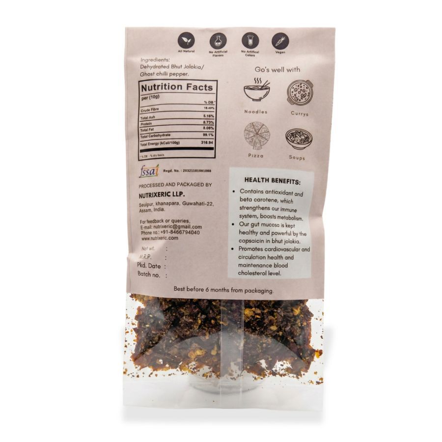 Hyfood Dried Bhut Jolokia Flakes (Ghost Pepper) - 300 gm - Pouches view 2