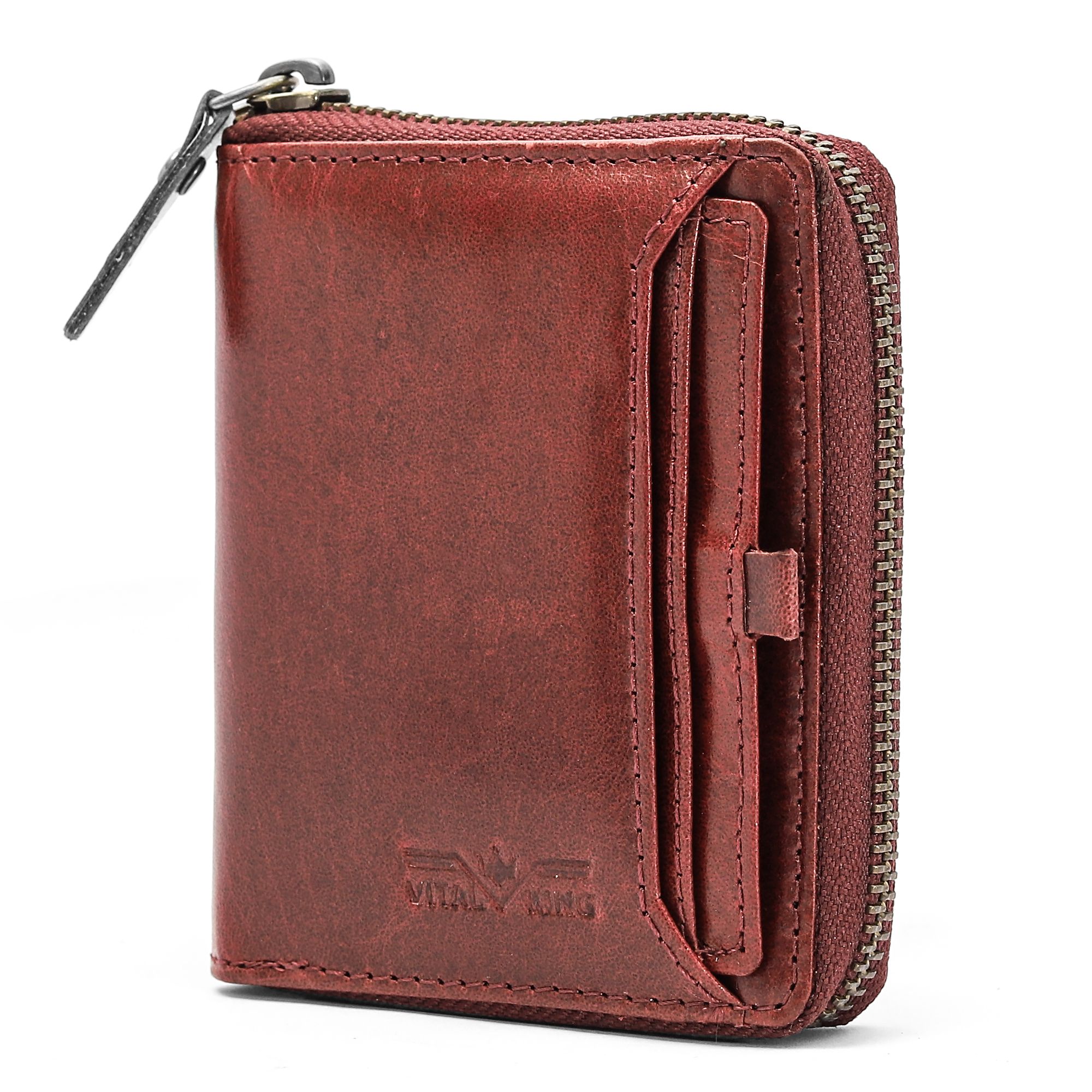 Vital King Men Trendy, Travel Tan Genuine Leather Wallet (10 Card Slots) view 2