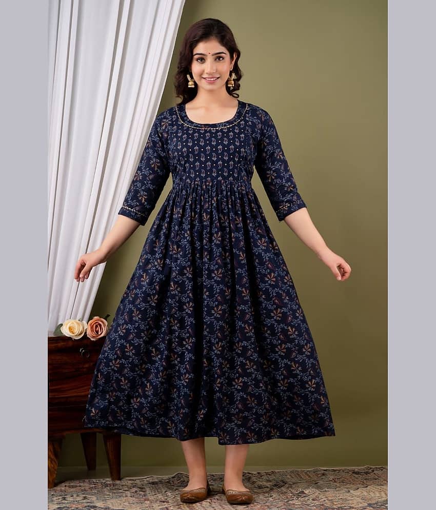 Nevisha Style Blue Cotton Maternity Kurta Single